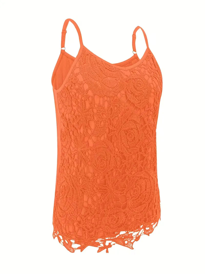 lace tank top with V-neck