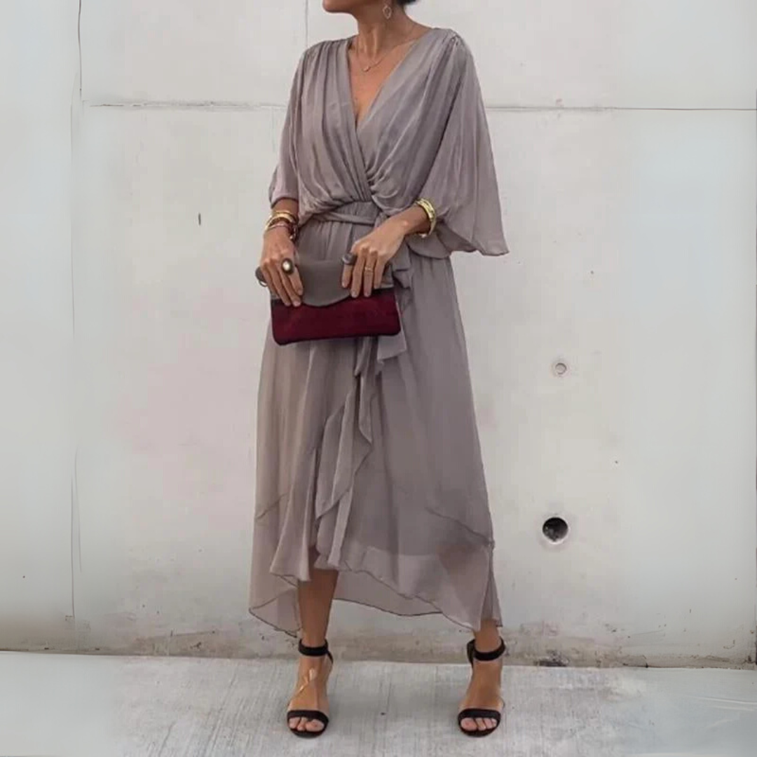 Vestido cruzado elegante y ligero para mujer
