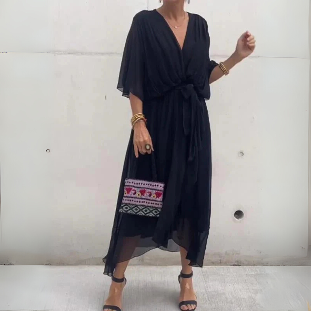 Vestido cruzado elegante y ligero para mujer