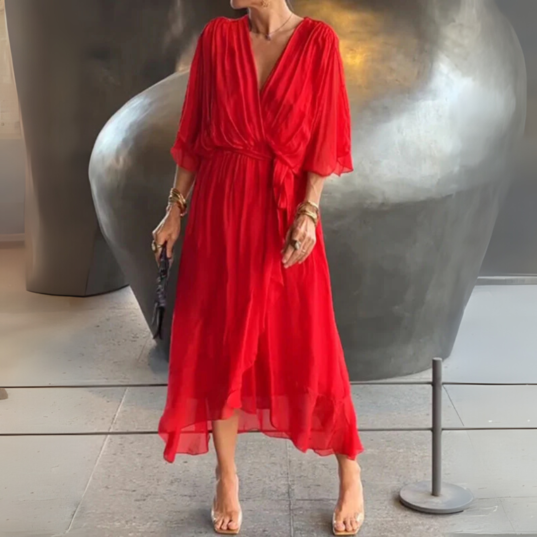 Vestido cruzado elegante y ligero para mujer