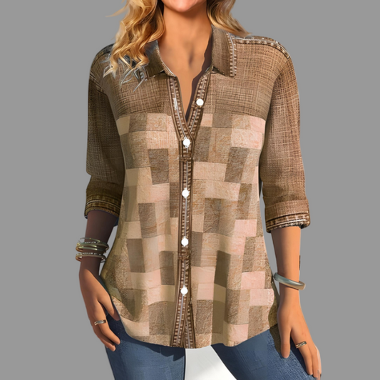 Blusa con cierre de botones para mujer