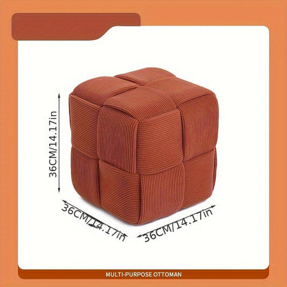 Compact Square Pouffe with Soft Upholstery – Comfortable and Versatile Design