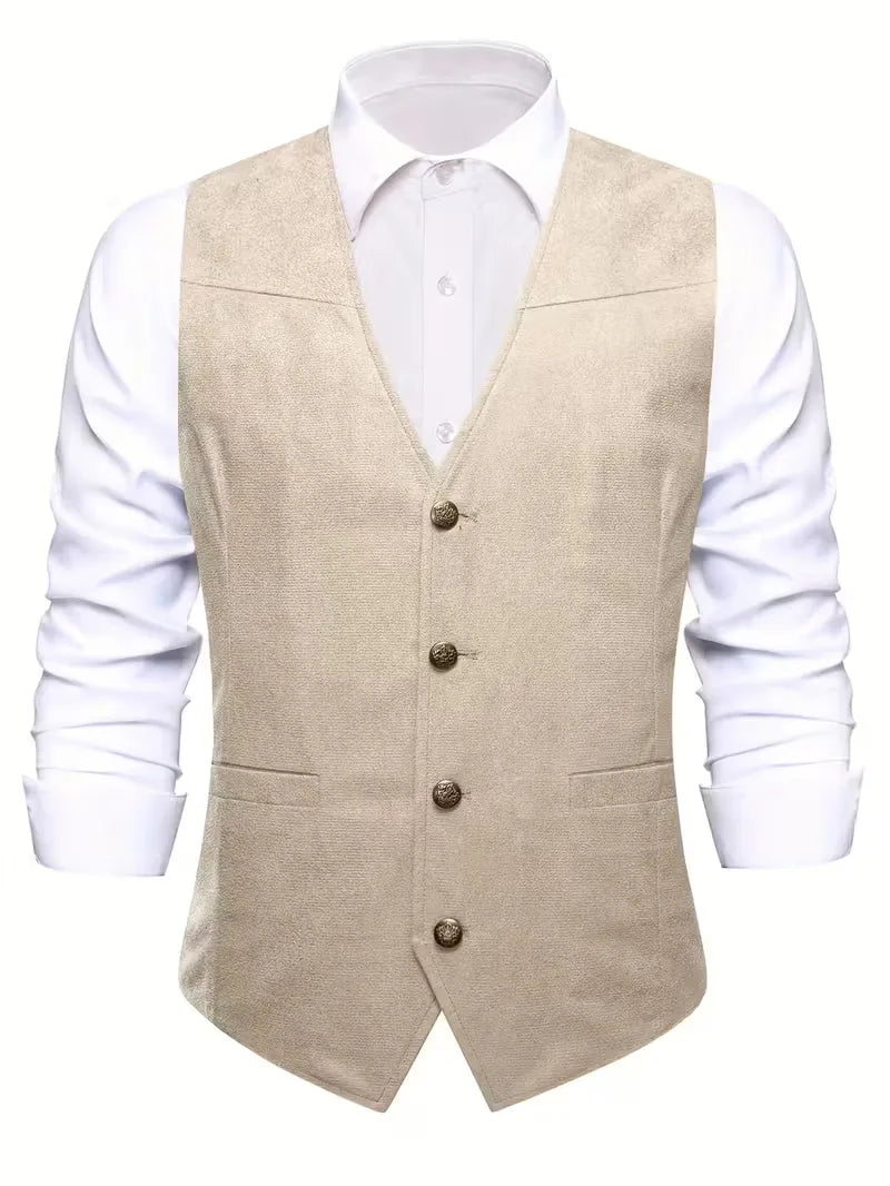 Gilet avec col en V et boutons