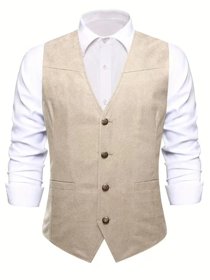 Gilet avec col en V et boutons