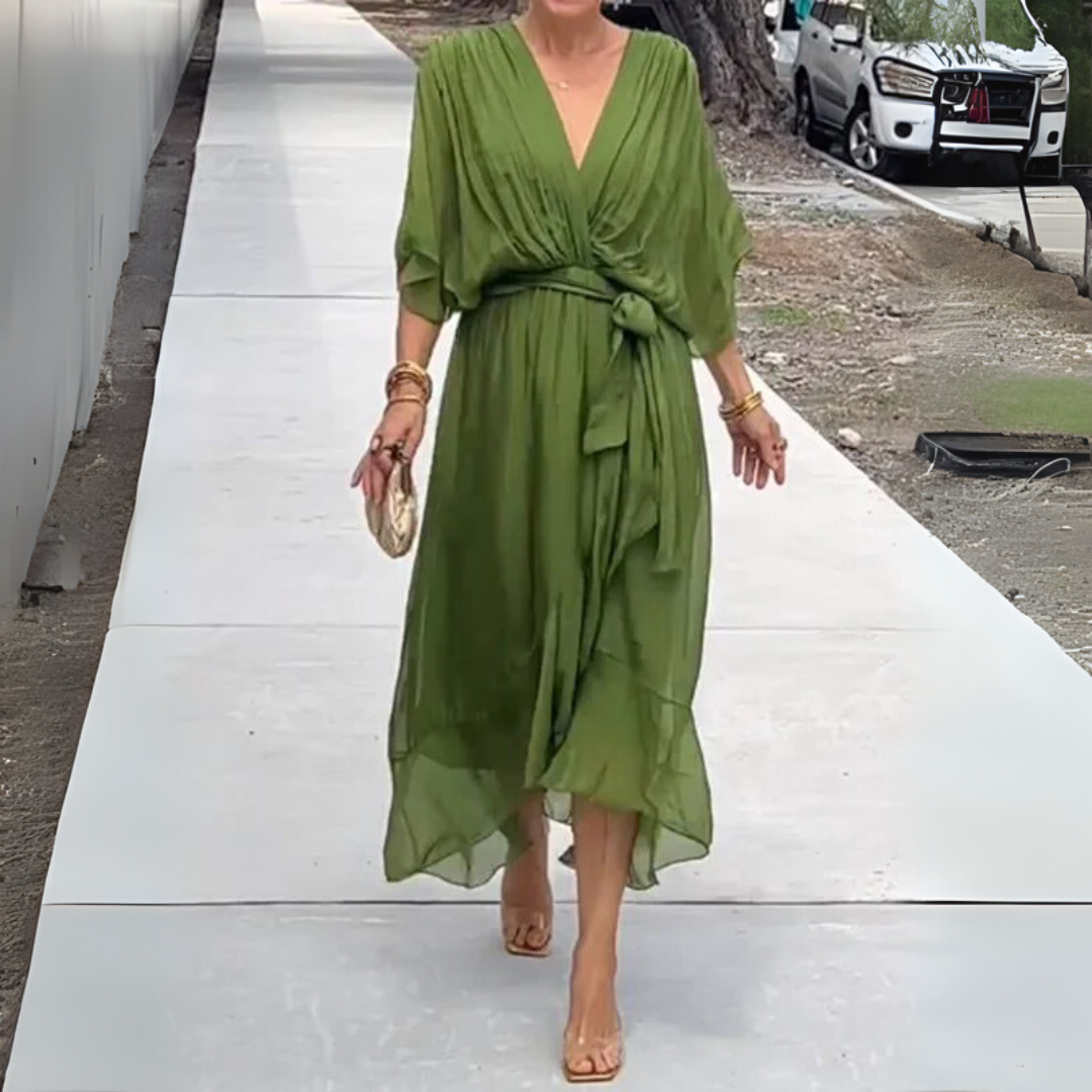 Vestido cruzado elegante y ligero para mujer