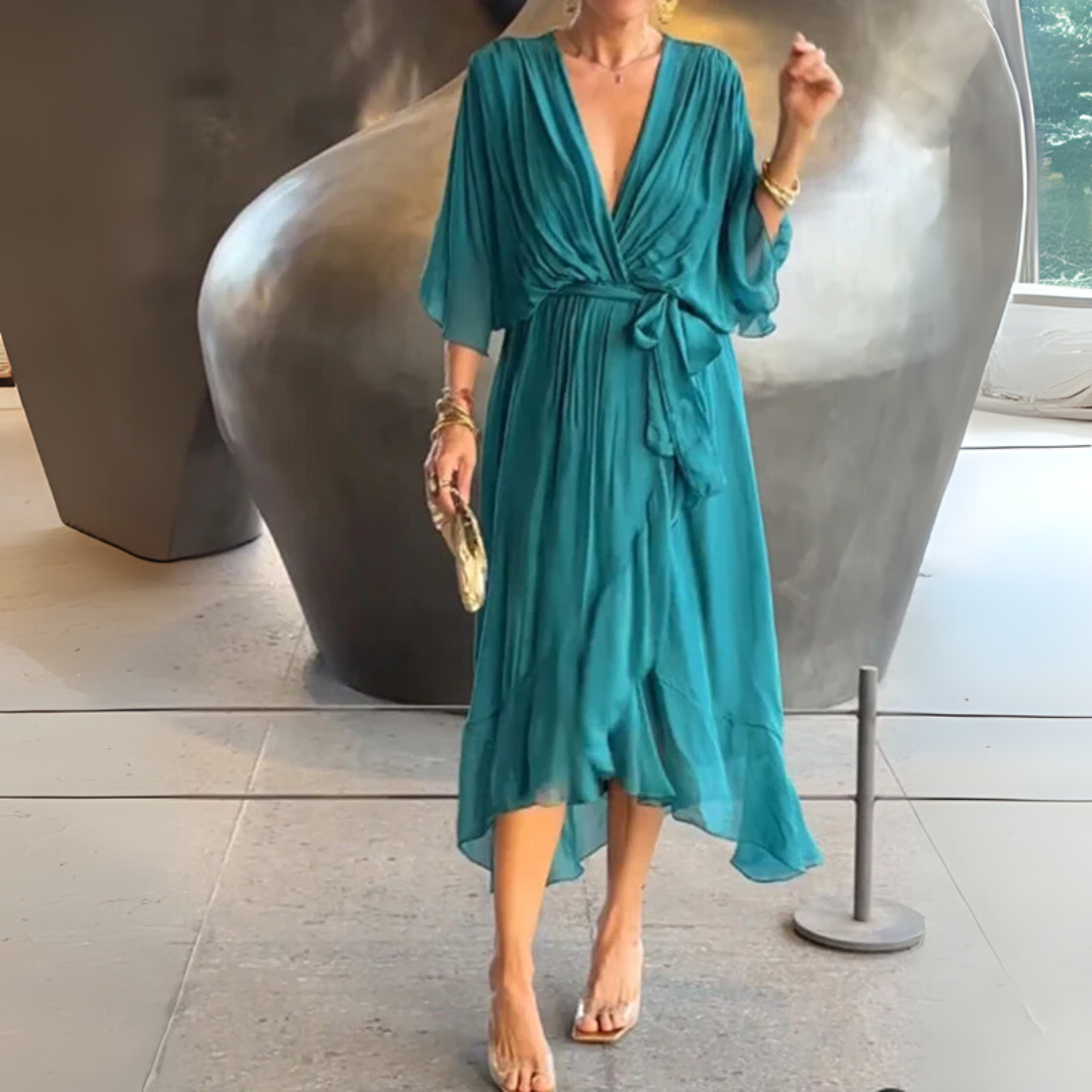 Vestido cruzado elegante y ligero para mujer