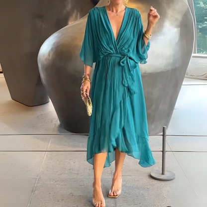 Vestido cruzado elegante y ligero para mujer