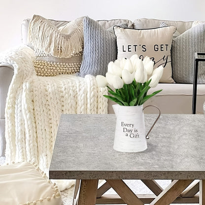 Set of 10 Artificial White Tulips – Perfect for Weddings, Photography and Interior Decoration