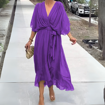 Vestido cruzado elegante y ligero para mujer