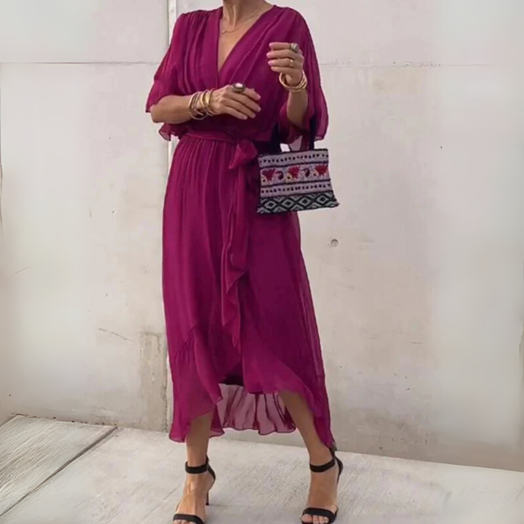 Vestido cruzado elegante y ligero para mujer