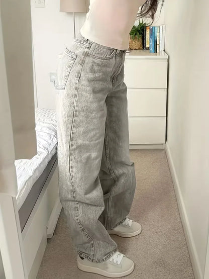 Jean droit taille mi-haute