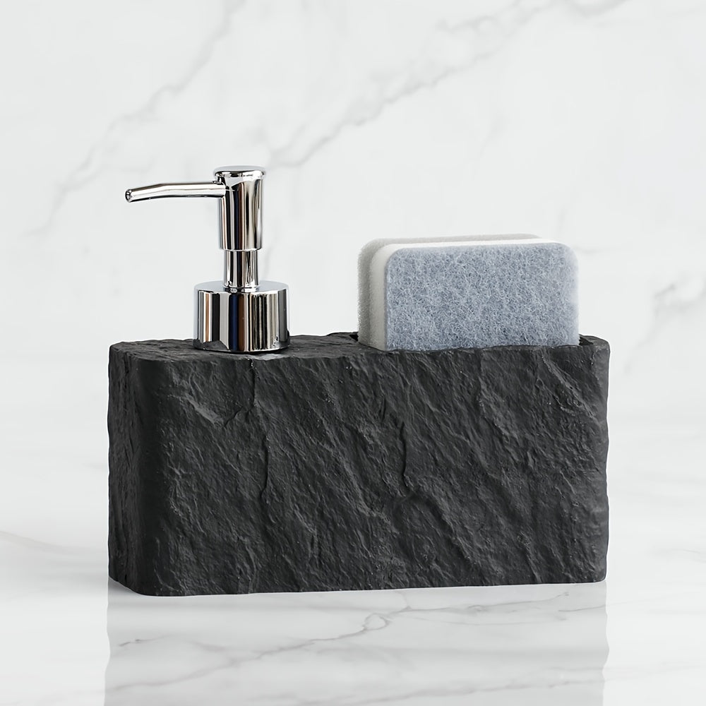 Kitchen soap dispenser with sponge holder made of natural stone – Stylish and practical