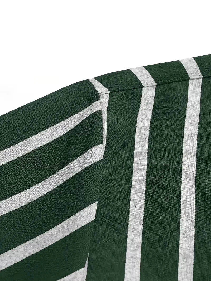 Chemise à manches courtes à rayures verticales