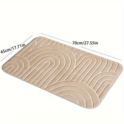 Tapis de bain géométrique antidérapant – Confortable et élégant pour votre salle de bains