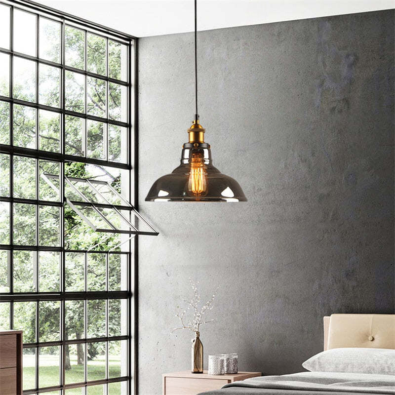 Vintage Industrial Pendant Light – Glass & Metal