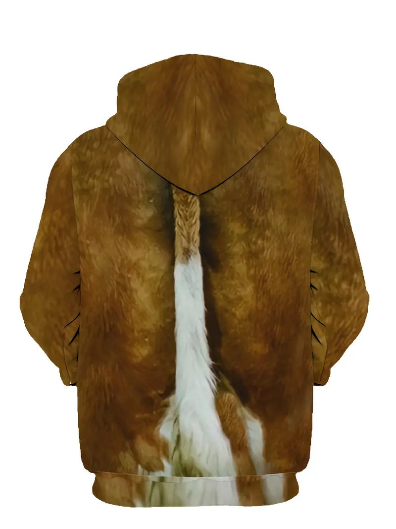 Hoodie jumper with hood and cow print for men - Ben