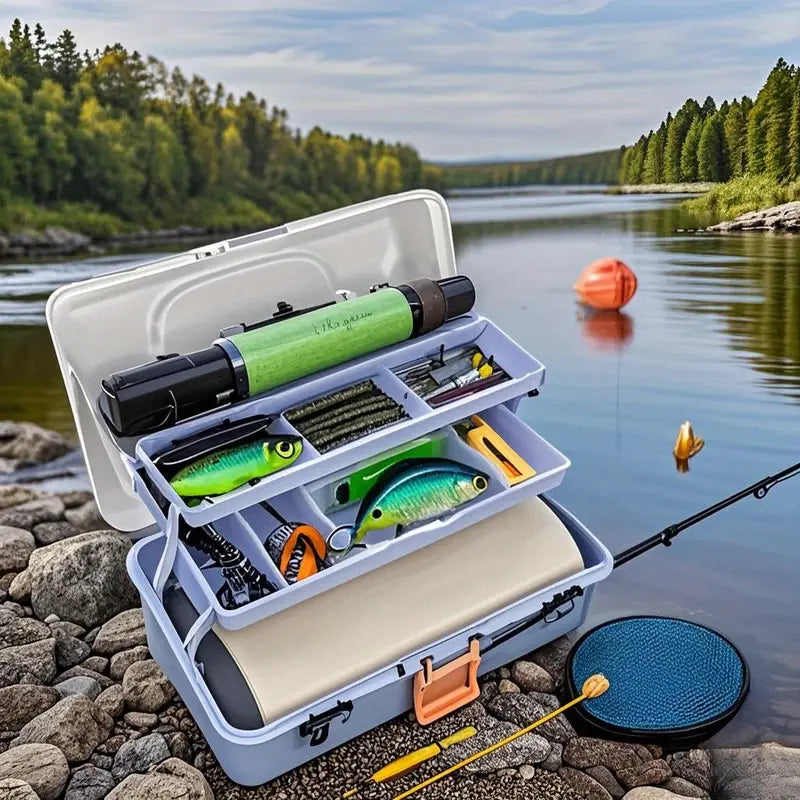 Fishing Tackle Box - 3 Layers - With Lock