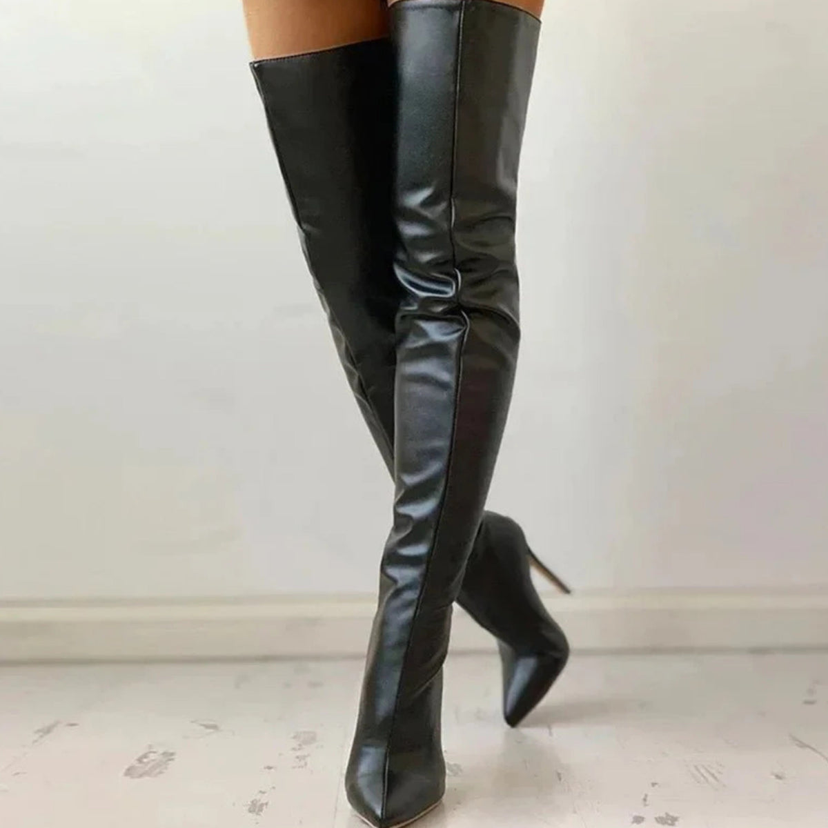 Ladies' Elegant Over-the-Knee Boots with Stiletto Heel and Zip