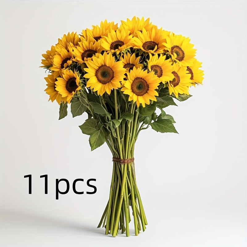 Juego de 11 girasoles vibrantes – Perfectos para el otoño, bodas y decoración del jardín