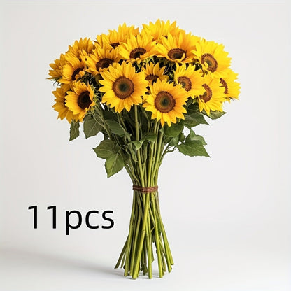 Juego de 11 girasoles vibrantes – Perfectos para el otoño, bodas y decoración del jardín