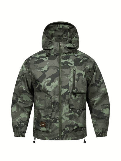 Chaqueta para hombre con estampado de camuflaje y capucha – Informal y cómoda