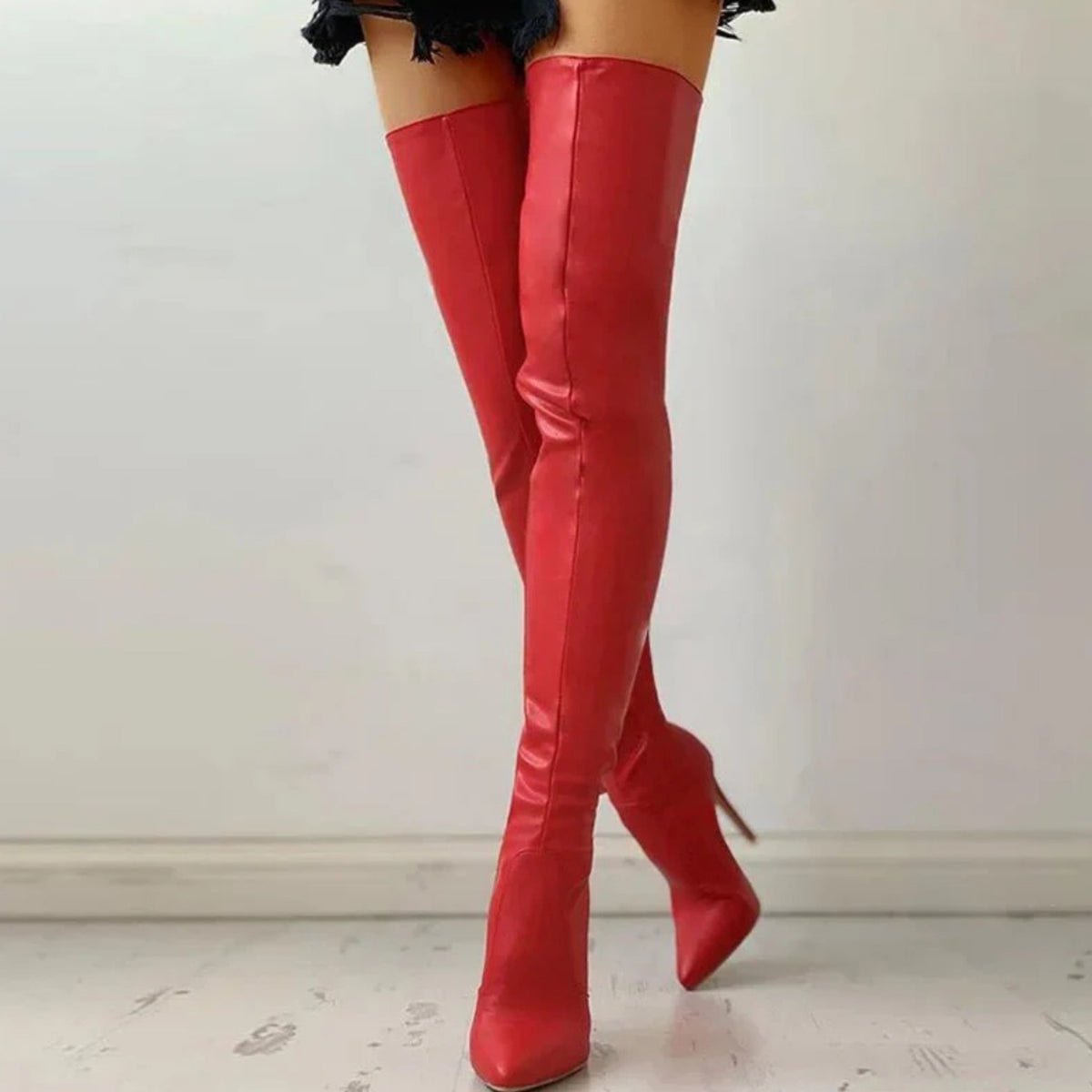 Ladies' Elegant Over-the-Knee Boots with Stiletto Heel and Zip