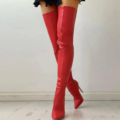 Ladies' Elegant Over-the-Knee Boots with Stiletto Heel and Zip