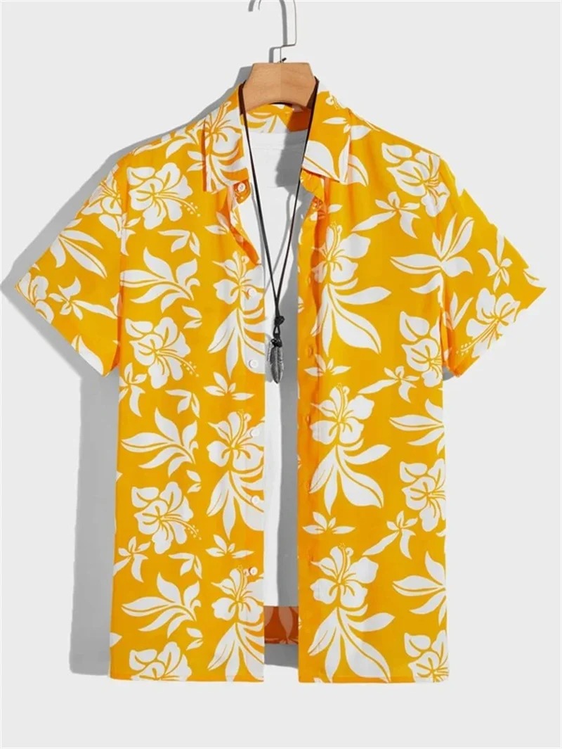 Amich - 3D Flower Printed Hawaiian Shirt