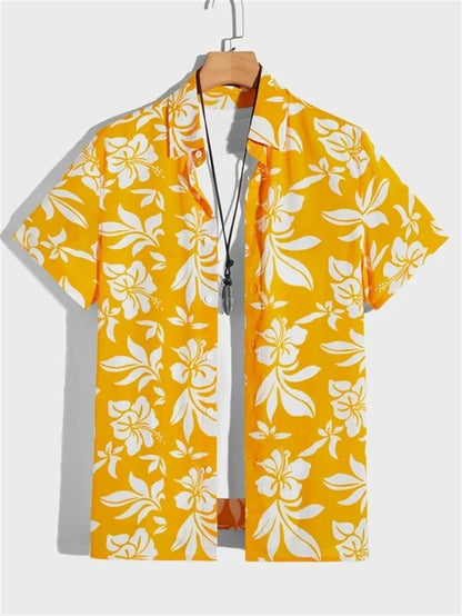 Amich - 3D Flower Printed Hawaiian Shirt