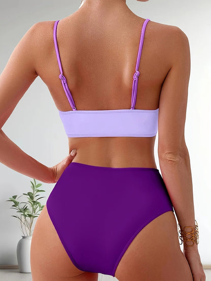 Set bikini patchwork elasticizzato e comodo da donna