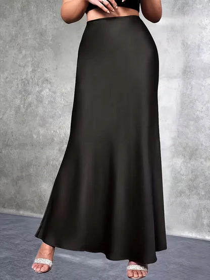 Jupe en satin taille haute