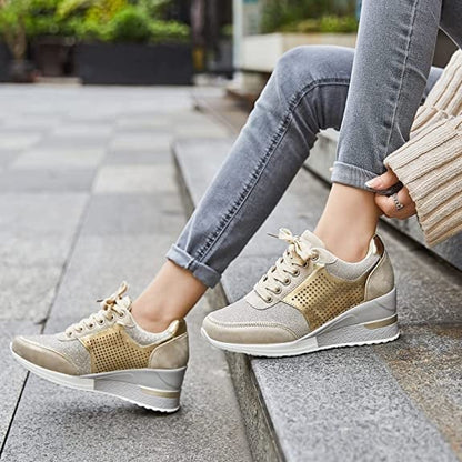 Sneakers da donna con zeppa rialzata e plateau - Esmer