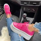Sneakers met laag plateau en dikke zool voor dames