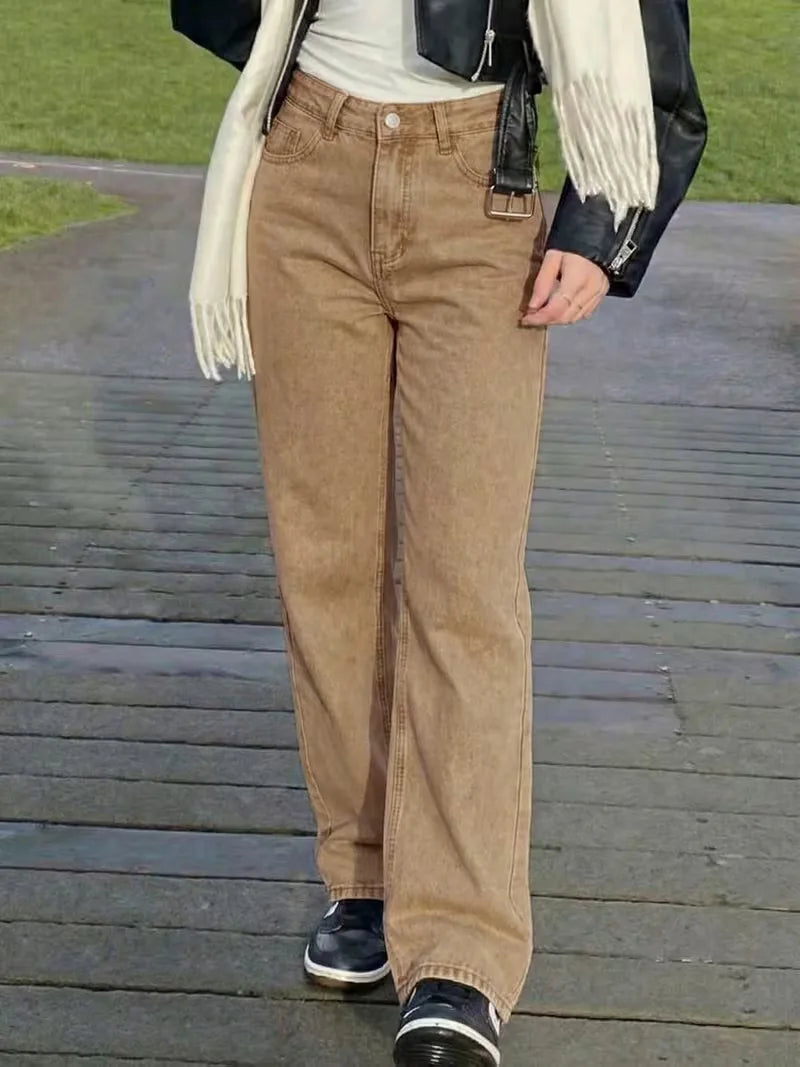 Jean droit taille mi-haute