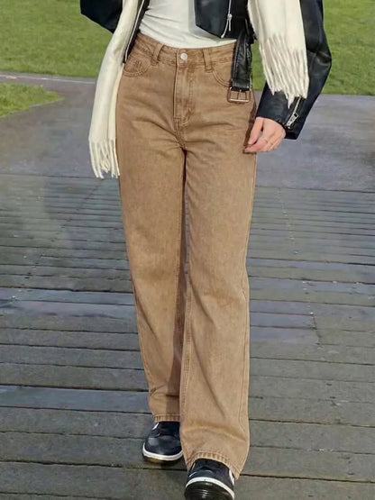 Jean droit taille mi-haute