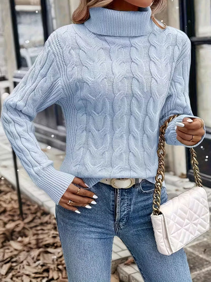 Cable Knit Women's Jumper with Collar