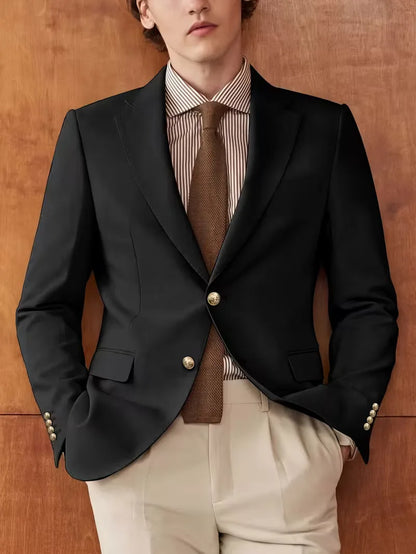 Blazer slim avec boutons dorés