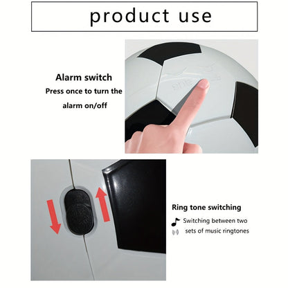 Creative Football-Shaped Alarm Clock – With Music and Unique Design for Young and Old
