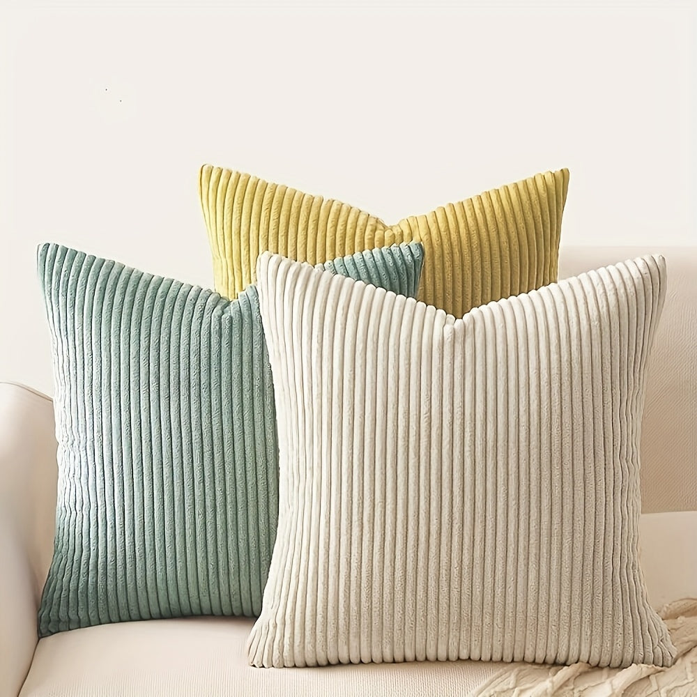 Bohemian Rib Cushion Cover with Stripe Pattern – Soft, Stylish and Decorative