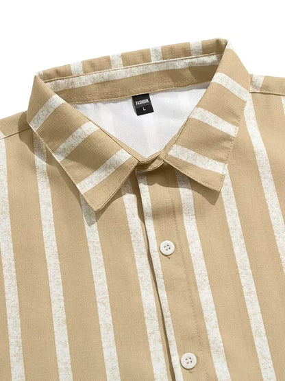 Chemise à manches courtes à rayures verticales