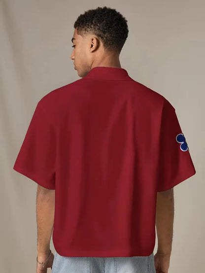 Chemise à manches courtes avec fleurs