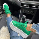 Sneakers met laag plateau en dikke zool voor dames