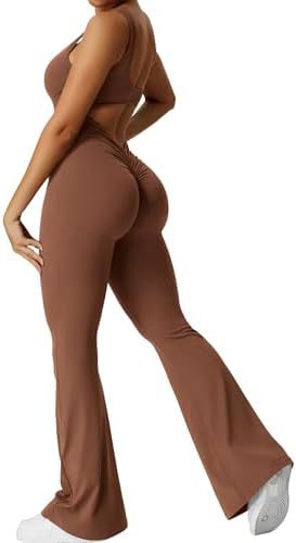 Sleeveless Flared Jumpsuit for Yoga & Fitness
