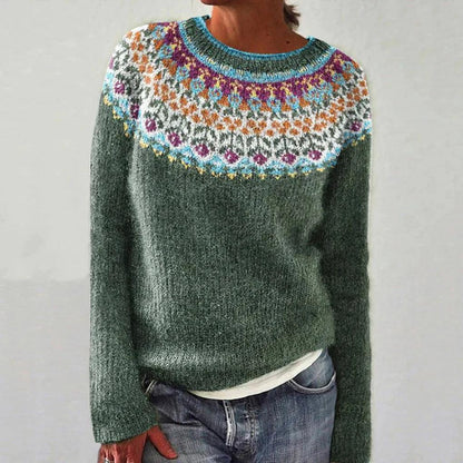 Women's Sweater with Floral Pattern – Stylish and Feminine