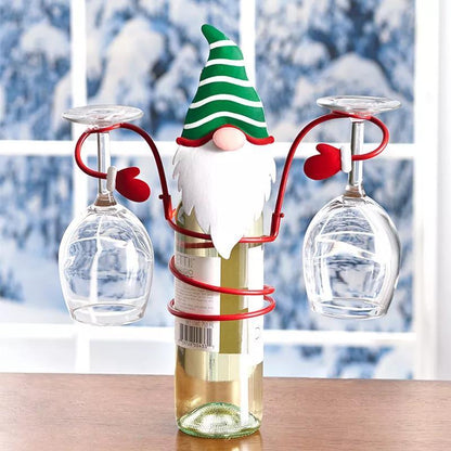 Festive Cheers Wine Glass Holder – Santa & Snowman Design for Festive Tables