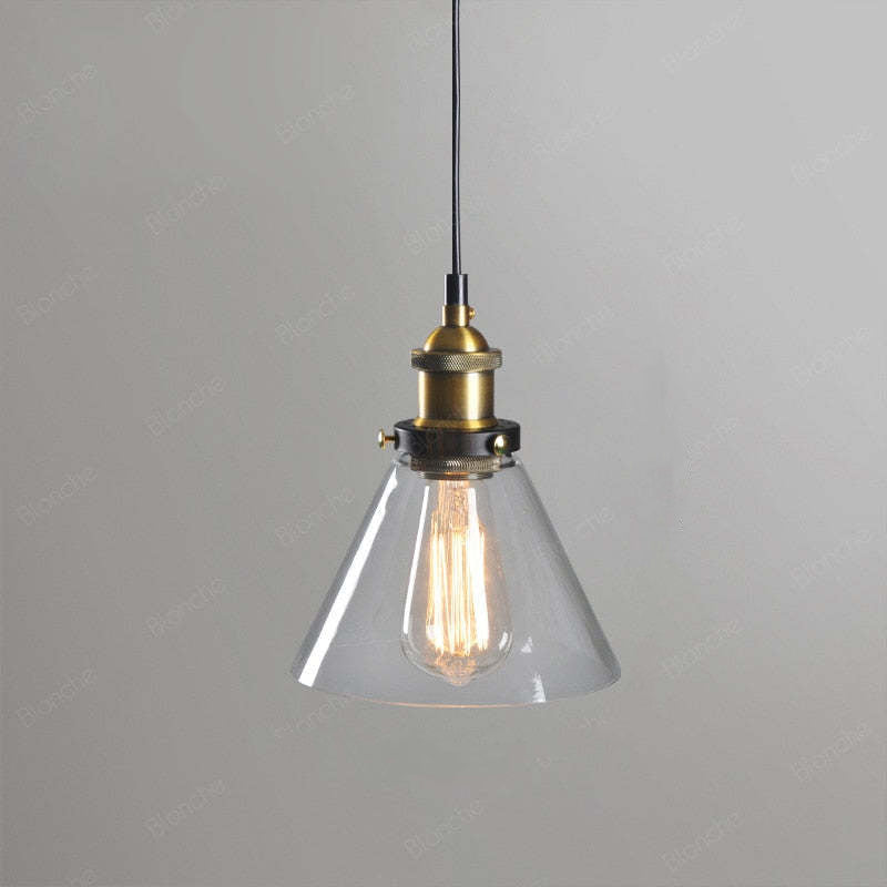 Vintage Industrial Pendant Light – Glass & Metal