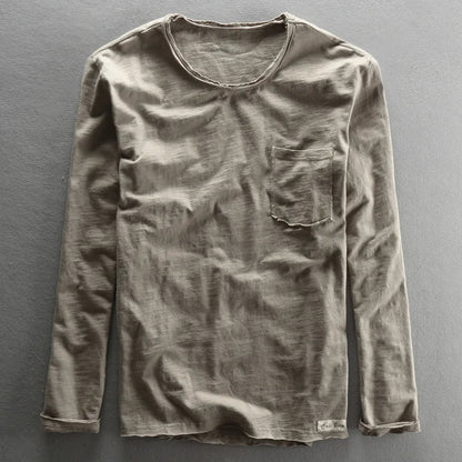 Vintage Cotton Long Sleeve with O-Neck for Men