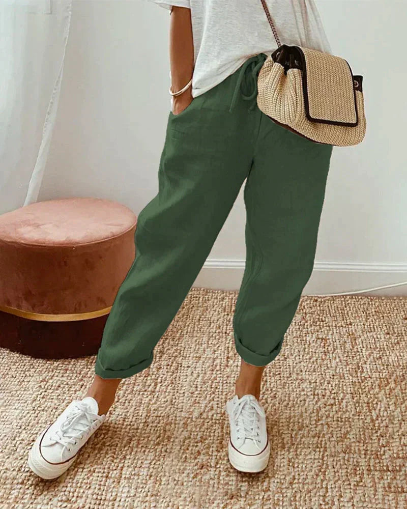 Yanna - Pantaloni casual in lino da donna
