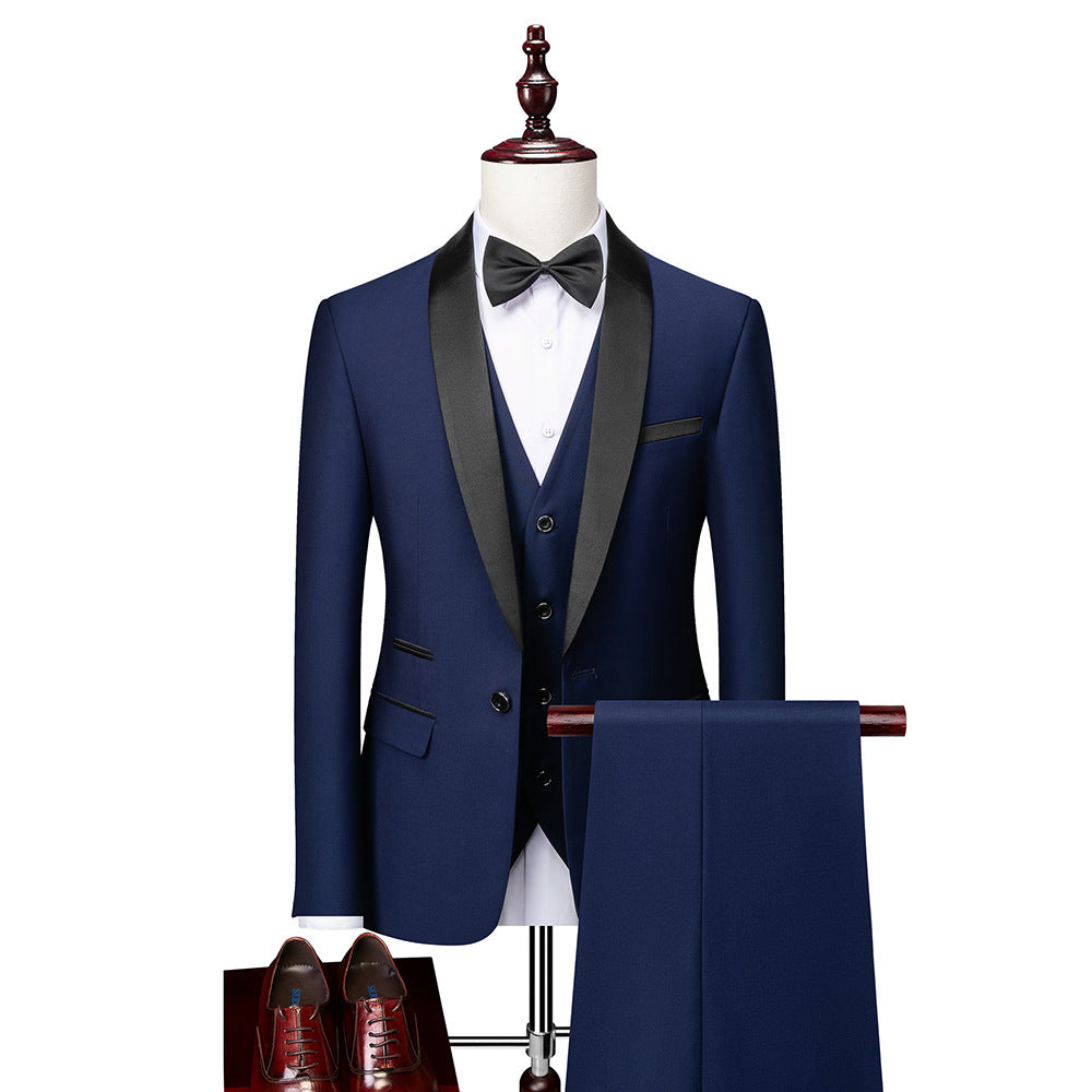 3-piece slim fit suit set for men