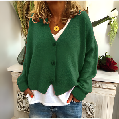 Soft knitted, relaxed cardigan for women